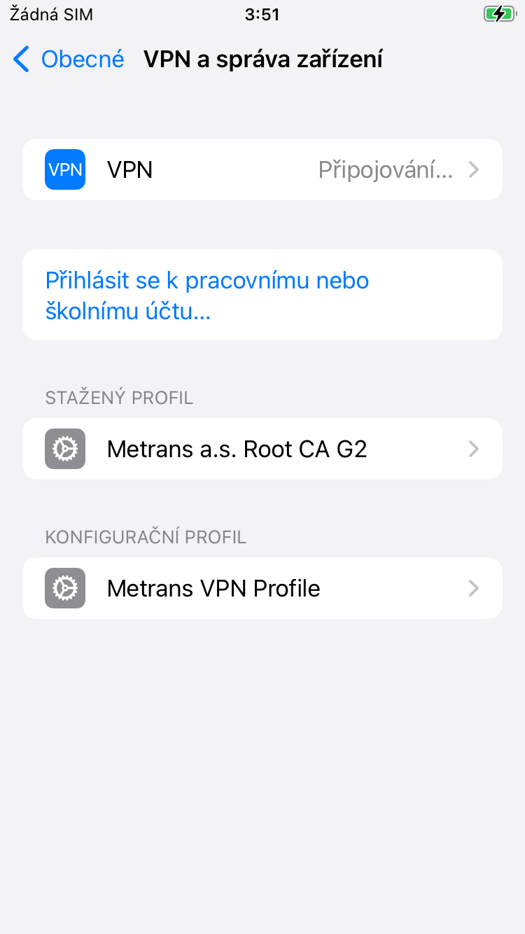 Instalace profilu