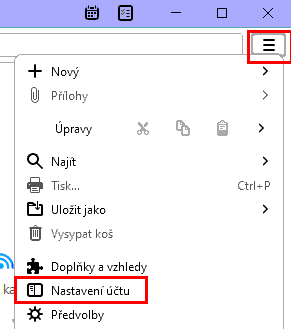 thunderbird - nastavení účtu
